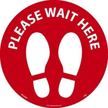 NMC Please Wait Footprint Walk On Floor Sign, WFS83RD WFS83RD